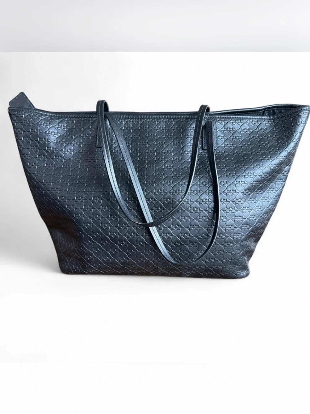 Kate Spade Black Embossed Leather Tote Bag